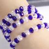 Pulseira de cristal facetado misto de 8mm Branca mais azul contas ábaco de cristal pulseira diamante esculpida entrega em uma peça