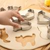 Juego de 9 moldes para galletas de acero inoxidable, creativos moldes para galletas de gatitos de dibujos animados coreanos, herramienta para hornear, molde para cortar frutas