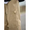 Calça Cargo Casual de Algodão Puro com Design Dividido Patchwork Personalizado Estilo Japonês Tendência Reta Solta Longa