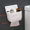 Caja de Pañuelos de Papel para Baño Adhesiva sin Rastro Caja de Toallas de Papel Portarrollos de Papel Higiénico sin Taladro Estante de Almacenamiento de Papel Higiénico