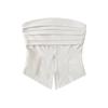 Top sin tirantes de estilo europeo y americano de verano 2023 con diseño Sense Niche para mujer, chaleco ajustado de cintura ajustada, ropa exterior con cabestrillo Air Sense para el ombligo.