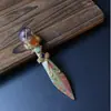 Fabricante de Donghai vende adagas populares de pedra bruta natural polidas sob medida bordadas para decoração de casa e enfeites de mesa atacado