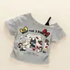 Camiseta de Manga Corta de Hello Kitty a la Moda para Niñas, Estilo Corto, Top Versátil para Niños, Algodón Puro, Versión Ligera de Verano