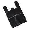 Bolsa de Plástico Negra al por Mayor Bolsa para Alimentos Desechable Portátil Empaque Bolsa de Plástico Bolsa de Compras de Supermercado Chaleco Bolsa Conveniente