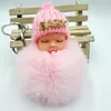 Llavero de Muñeca Moe Durmiendo Muñeco de Peluche Llavero de Muñeca Creativo Colgante para Bolso Coche Accesorios Colgante de Bola de Pelo