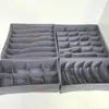 Caja de almacenamiento de ropa interior de malla plegable, para calcetines, sujetadores, ropa interior, tipo cajón, caja de acabado de almacenamiento dividida, juego de cuatro piezas