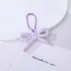 Llavero Colgante de Lazo con Patrón Fresco Estilo Dopamina Hecho a Mano DIY Colgante para Bolso Decoración de Coche Accesorios de Material de Cuentas