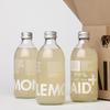 Nueva botella de vidrio creativa para bebida de té con leche, botella de extracción en frío, botella vacía de 500 ml, botella de jugo con tapa, alto valor de color, botella sellada