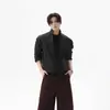 Camisa de Manga Larga Rayada con Cuello en V Falsa de Dos Piezas, Chaqueta Elegante y con Estilo, Camisa de Cuello Alto en Capas Estilo Old Money, Venta al por Mayor Transfronteriza