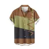 2026 Camiseta Masculina de Manga Curta com Bloqueio de Cores e Estampa Digital 3D Casual para Comércio Exterior Europeu e Americano