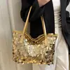 Bolsa Tote Grande com Lantejoulas de Design de Nicho Tendência Transfronteiriça 2026 Moda Casual Nova Elegante Bolsa de Ombro/Axila para Mulheres