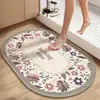 Alfombrilla Absorbente para Baño, Felpudo Antideslizante, Alfombrilla de Piso de Lino y Tierra de Diatomeas, Alfombrilla de Secado Rápido para Entrada de Inodoro