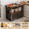 Prateleira de Armazenamento para Cozinha Multifuncional Doméstica Montada na Parede Bancada de Mesa Armário de Chão para Pratos e Tigelas Armazenamento de Micro-ondas Armário Lateral