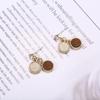 Brincos pequenos de prata S925, frescos e doces, de duas cores, para meninas, com strass, para combinar com a Coreia do Sul B974