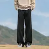 Calças Casuais Personalizadas/Wide Leg para Homens, Caimento Reto Drapeado, Respiráveis, High-End, Modelagem Solta Longa, Tendência Outono Estilo Coreano