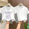 Camiseta de manga larga de retazos para niña de algodón puro, nuevo estilo de otoño 2026, camiseta básica para niños talla mediana y grande, top falso de dos piezas, ropa para niños