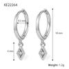 Pendientes de Plata de Ley S925 con Circonita Microincrustada, Clips para Orejas Geométricos de Rombo Estilo Ins, Exclusivo Transfronterizo, Artículo Popular Estilo Ins