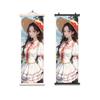 Pintura Decorativa de Póster Estilo Dulce Femenino Bidimensional Madera Maciza Estudio Arte Tela Dormitorio Sala de Estar Entrada de Apartamento Pintura Colgante