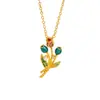 Moda Transfronteriza Accesorios de Flor de Tulipán Collar Estilo Dulce Colgante Pequeño de Flor Fresca Cadena para Suéter Versátil con Temperamento