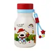 Taza Infantil de Dibujos Animados Muy Atractiva de Barriga Grande, Taza Portátil de Leche con Cordón, Vaso de Agua para Estudiantes con Paleta de Colores Dopamina, Jarra Pequeña de Leche