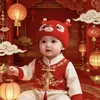 Gorro de Felpa Tejido Cálido y Grueso Festivo de Año Nuevo para Bebés y Niños Pequeños, Gorro de Lana Lindo y Divertido para Niños de un Año