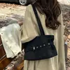 Bolso de axila Melard vintage de gamuza, gran capacidad, elegante bolso tote con un diseño de cinturón único, bolso de mano y bolso de hombro de moda
