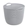 Cesta de almacenamiento de cortina de cuentas de imitación calada estilo japonés, portátil, para dormitorio, cesta de lavandería para juguetes infantiles, material suave, cesta de almacenamiento redonda para baño