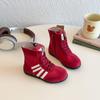 Moda Infantil Botas de Couro 2025 Verão Novo Estilo Crianças Médias e Grandes Tênis Esportivos de Cano Alto Moda Estudante Solado Macio Botas da Moda
