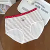 5376 # Estilo Colegio Británico Estampado de Oso Jacquard de Algodón Grado A Ropa Interior para Niñas 10A Entrepierna Antibacteriana Bragas de Cintura Media