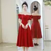 Vestido Blanco Francés, Vestido de Compromiso para Dama de Honor, Se Puede Usar en Ocasiones Cotidianas, Registro de Certificado de Novia, Vestido Blanco Corto de Longitud Media para Mujer