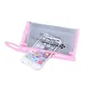 Bolsa de Papelería Rosa de PVC Transparente con Cremallera, Estuche para Lápices de Examen de Estudiante de Gran Capacidad, Bolsa de Almacenamiento para Cosméticos