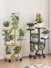 Estante de Flores de Hierro de Múltiples Niveles para Balcón de Casa, Estante de Flores Móvil de Piso para Sala de Estar para Colocar Macetas