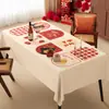 2026 Nuevo Modelo Cubierta Decorativa de Año Nuevo Tela Mantel de Mesa Mantel Festivo Impermeable a Prueba de Aceite Lavable Año del Caballo Mantel para Mesa de Café