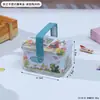 Caja de dulces, edición navideña, lata portátil para galletas, snacks y té, caja de almacenamiento de postres de picnic de mano