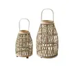 Lanterna de Bambu Criativa Pastoral Castiçal Rattan Ornamentos de Piso Pendurados Decoração Externa Casa de Hóspedes Sala de Chá Lanterna de Atmosfera