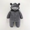 Ropa para bebé para otoño e invierno, engrosada y cálida, mameluco para bebé, mameluco suave de algodón polar para recién nacido, ropa para niños