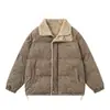 Chaqueta de Algodón con Cuello Alto y Estampado de Leopardo Inspirado en el Diseño para Mujer, Nuevo Invierno 2025 Retro Americano Holgado Casual Cálido Abrigo de Pareja