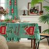 Imaki Rima Biscoitos de Natal Estampados Estilo Japonês Algodão e Linho Verde Toalha de Mesa de Feriado Cozinha Decorada Retangular