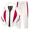 Conjunto Deportivo para Pareja Hombres Nuevo Primavera y Otoño Holgado Talla Grande Cárdigan Casual Chaqueta con Cuello Alto y Pantalones Conjunto de Dos Piezas