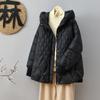 Cross-border Outono e Inverno Novo All-match Diamante Xadrez Down Jacket Feminino Comprimento Médio Moda Casual Com Capuz Branco Duck Down Jacket Trendy