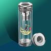 Taza de Vidrio con Grabado Gratis Transparente Cristal Té Negocios Viaje Montaje en Coche Venta al por Mayor Taza de Té de Vidrio de Borosilicato Alto