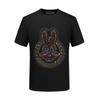 Camiseta Masculina de Manga Curta Verão Casual Preta Meia Manga Camisa Básica Top Masculino 2026 Novo Estilo Coelho com Strass