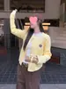 Cárdigan suéter amarillo para mujer, modelo de principios de primavera 2026, chaqueta de punto hermosa y deslumbrante estilo coreano