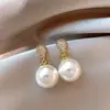 Pendientes de plata con baño de oro real, aguja cuadrada, borla de perla y circonita, pendientes de lujo ligero de alta gama, fabricante de pendientes vintage