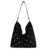 Bolso tote de ante con lunares de estilo coreano, bolso de hombro y cruzado de moda simple para mujer, nuevo 2026