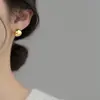Pendientes de Bola de Arco Esmerilado de Plata de Ley S925 Nalan Estilo Ins Diseño de Lujo Ligero Pendientes Elegantes M03984
