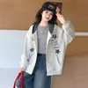 Chaqueta con capucha casual estilo coreano para niñas de primavera y otoño, Top de chaqueta de béisbol de otoño elegante y moderno para niños