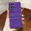 Funda protectora ultrafina para Galaxy S24 con patrón de corazón estilo píxel cibernético, superventas transfronteriza, funda morada para teléfono S26+