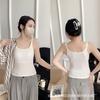 Camisola de gola quadrada com toque escovado para outono e inverno, roupa íntima feminina quente com bojo, peça única para usar por dentro ou por fora, top básico
