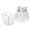 Taza desechable para mousse de 2 oz plástico transparente cuadrada taza para postre de pudín taza cuadrada de plástico mini venta al por mayor en stock